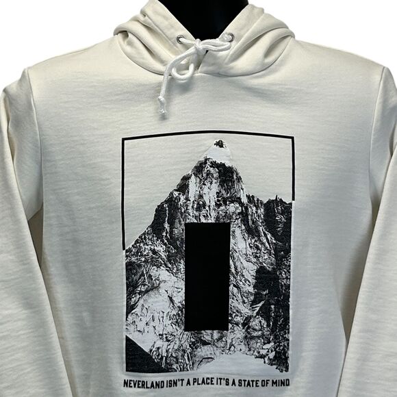 Neverland Is A State of Mind Monolith Hoodie Mens Medium Greg Eason EHE White - Picture 1 of 6